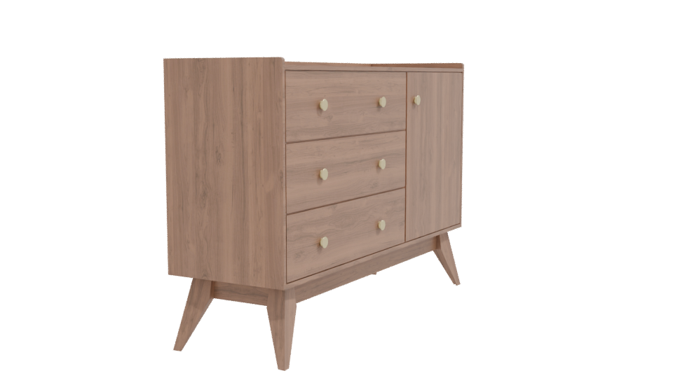 Scandinavian Storage Cabinet 3D - Professional 3D Model Render 9