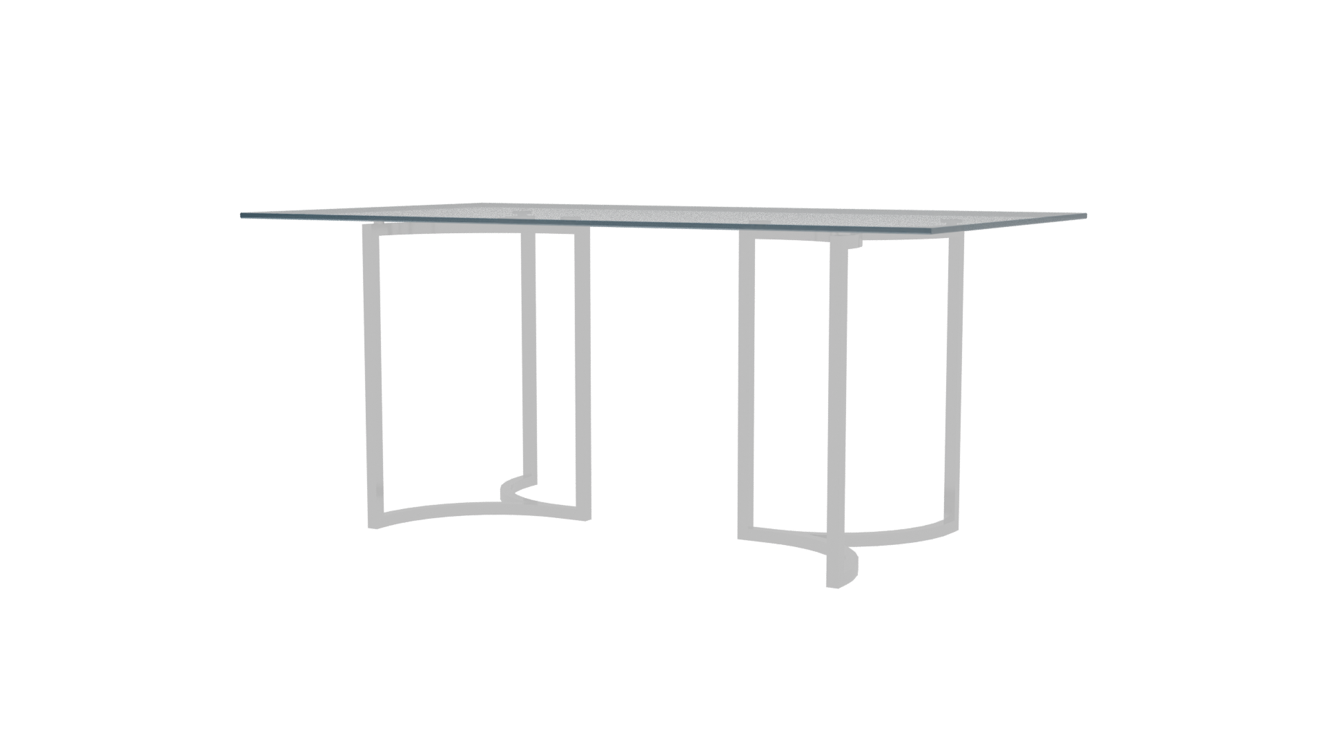 Stylish Glass Top Dining Table - Professional 3D Model Render 3