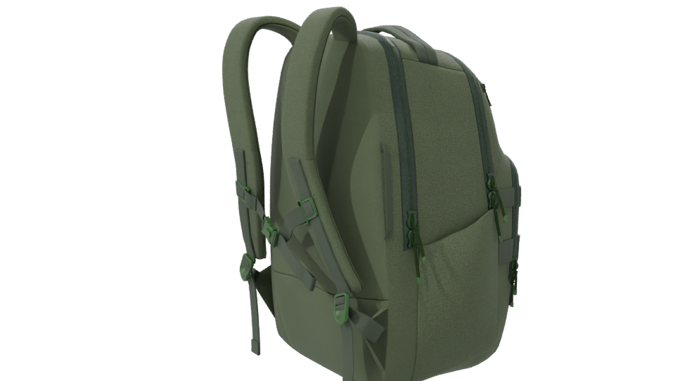 Stylish Green Backpack Model - Professional 3D Model Render 7