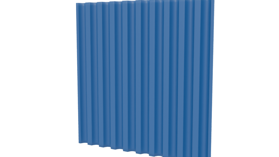 Blue Industrial Ribbed Panel 3D - Professional 3D Model Render 6