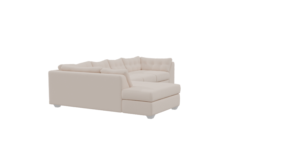 Modern L-Shaped Sofa Model - Professional 3D Model Render 9