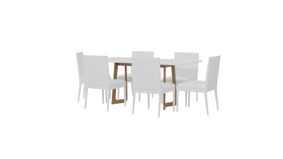 Stylish Modern Dining Table with Chairs 3D Model - Professional 3D Model Render 6