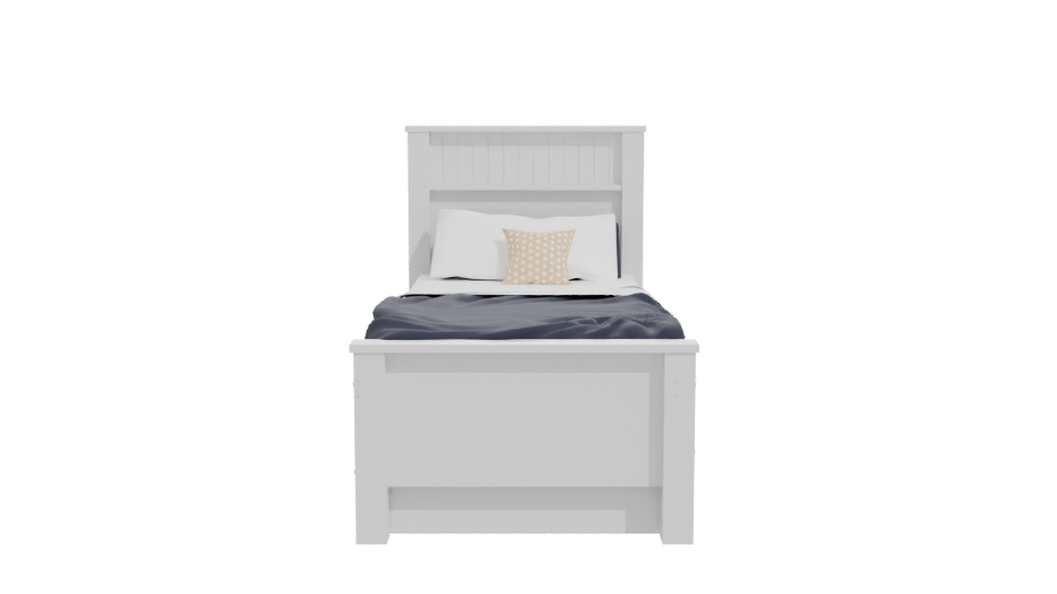 Stylish Minimalist Twin Bed Model - Professional 3D Model Render 11
