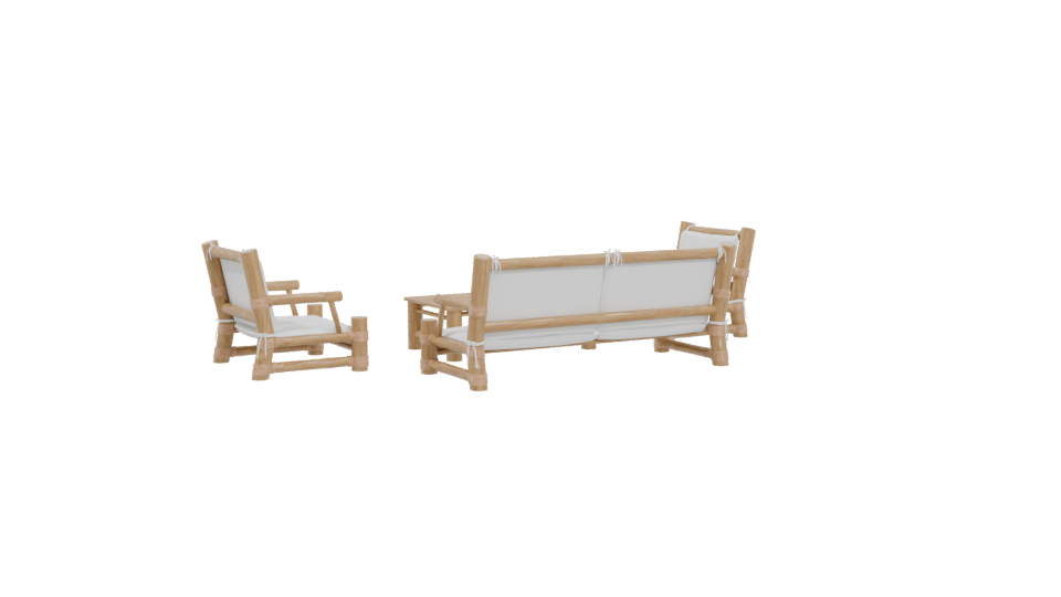 Stylish Outdoor Sofa Set 3D - Professional 3D Model Render 4