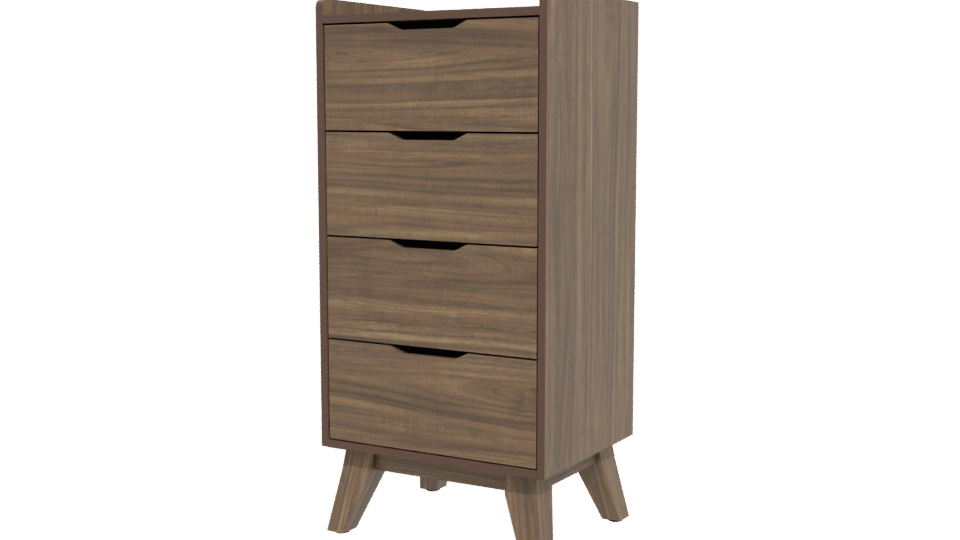 Stylish Modern Wooden Chest of Drawers 3D Model - Professional 3D Model Render 12