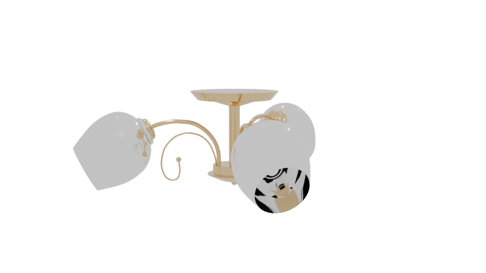 Valencia Three-Light Ceiling Lamp 3D - Professional 3D Model Render 12