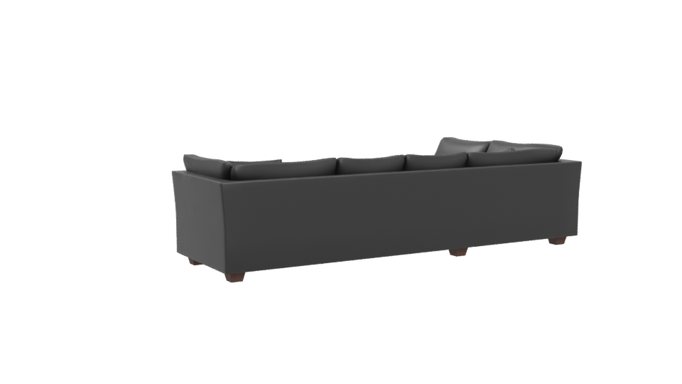 Contemporary Black Leather Sofa 3D - Professional 3D Model Render 4
