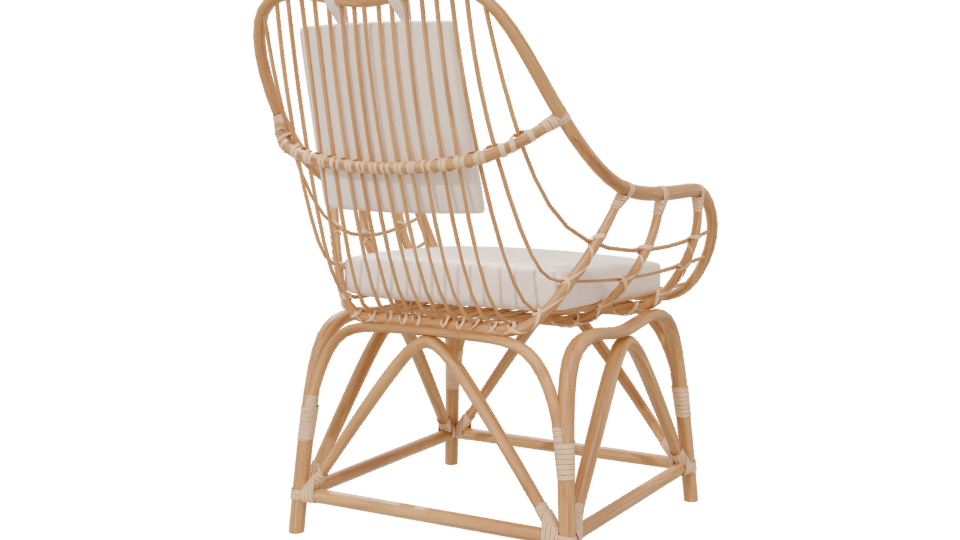 Stylish Rattan Lounge Chair 3D - Professional 3D Model Render 6