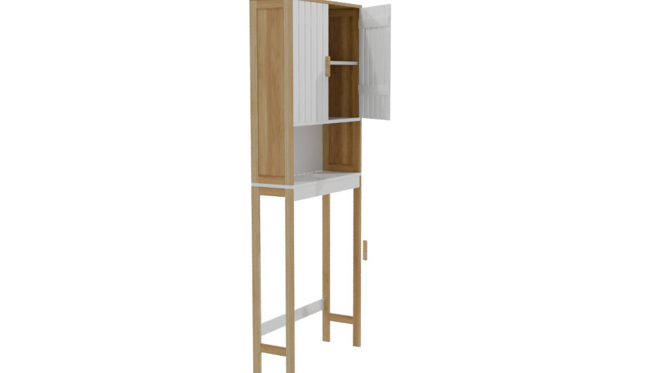 Stylish Wooden Display Cabinet Model - Professional 3D Model Render 9