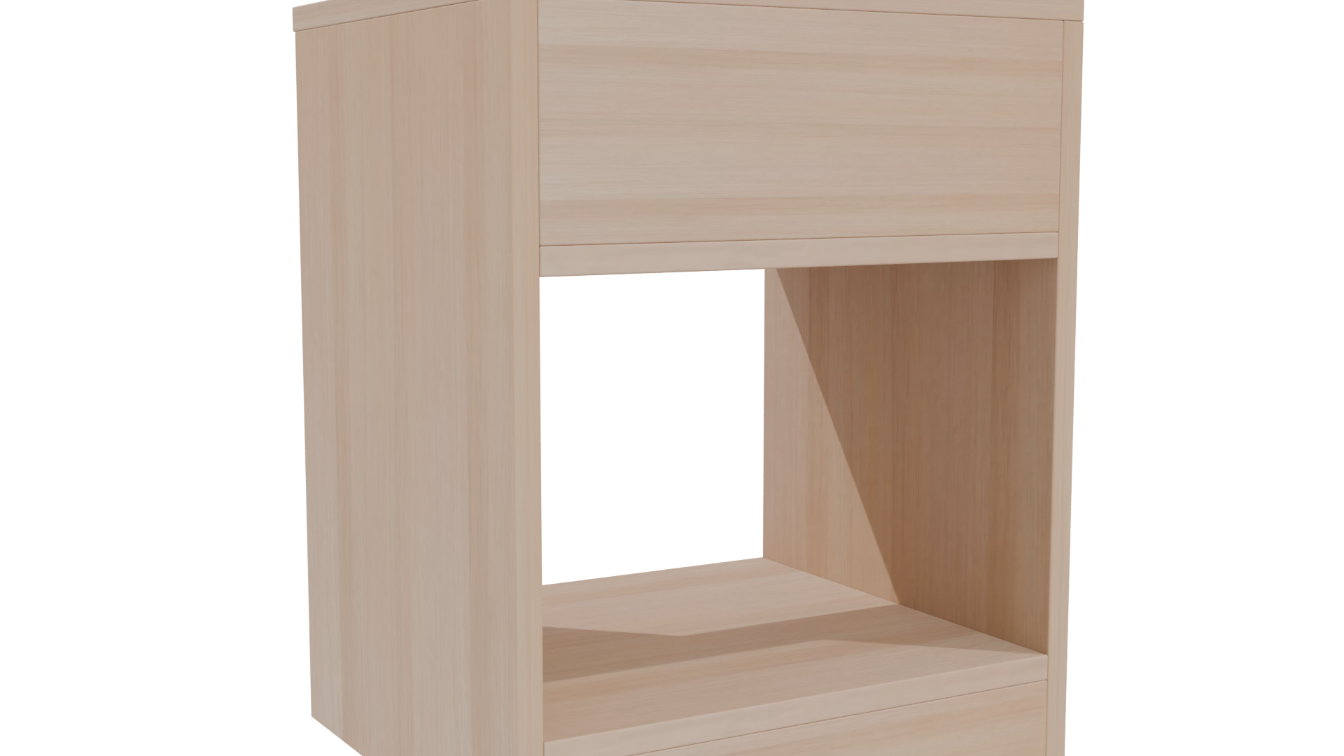 Minimalist Wooden Nightstand Model - Professional 3D Model Render 4