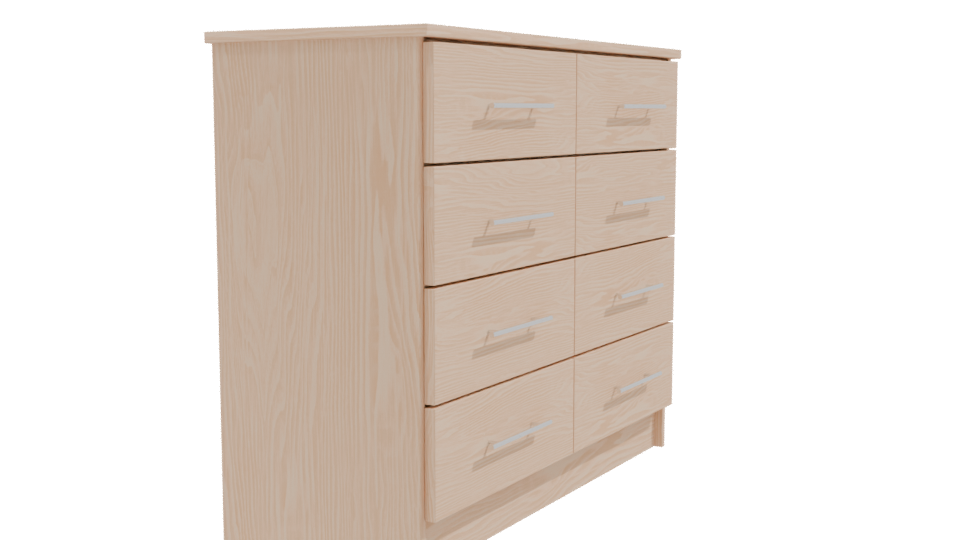 Contemporary Wooden 6-Drawer Chest of Drawers 3D Model - Professional 3D Model Render 9