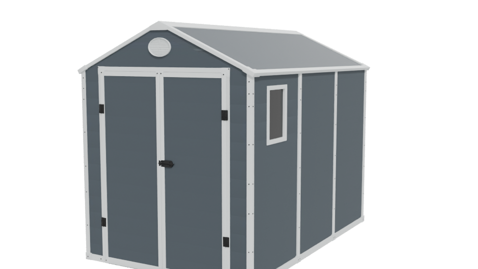 Stylized Garden Storage Shed 3D - Professional 3D Model Render 12