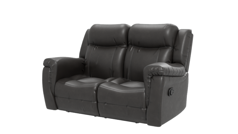 Stylish Black Reclining Couch Model - Professional 3D Model Render 12