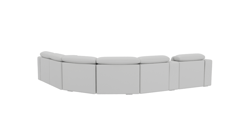 Stylish Modern Curved Sofa 3D Model - Professional 3D Model Render 4