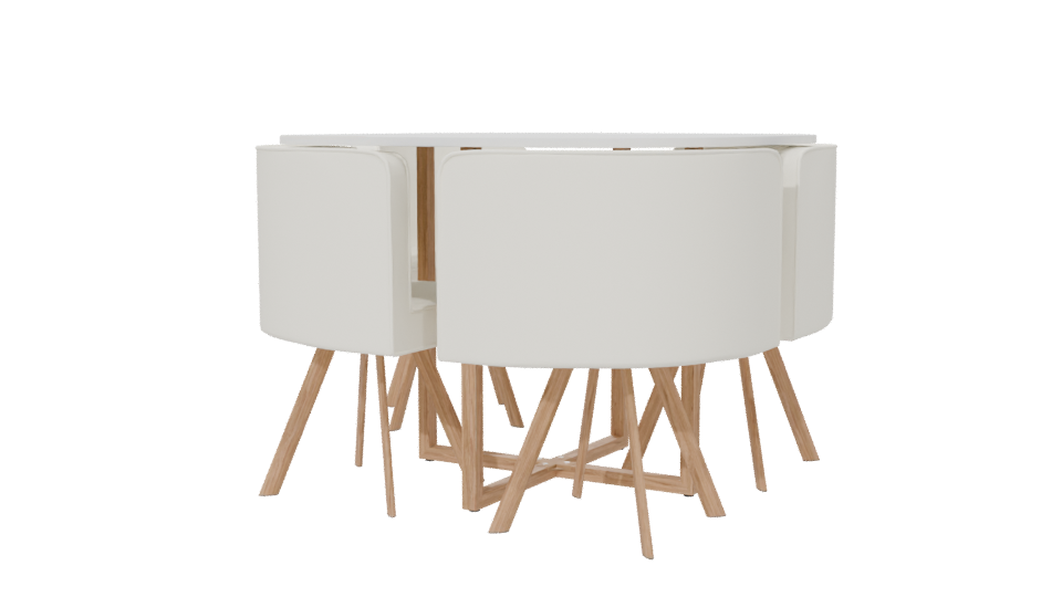 Modern Dining Table and Chairs Set - Professional 3D Model Render 6