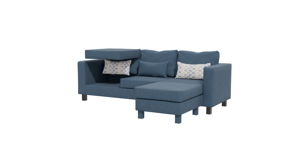 Stylish Blue Sectional Sofa 3D - Professional 3D Model Render 12