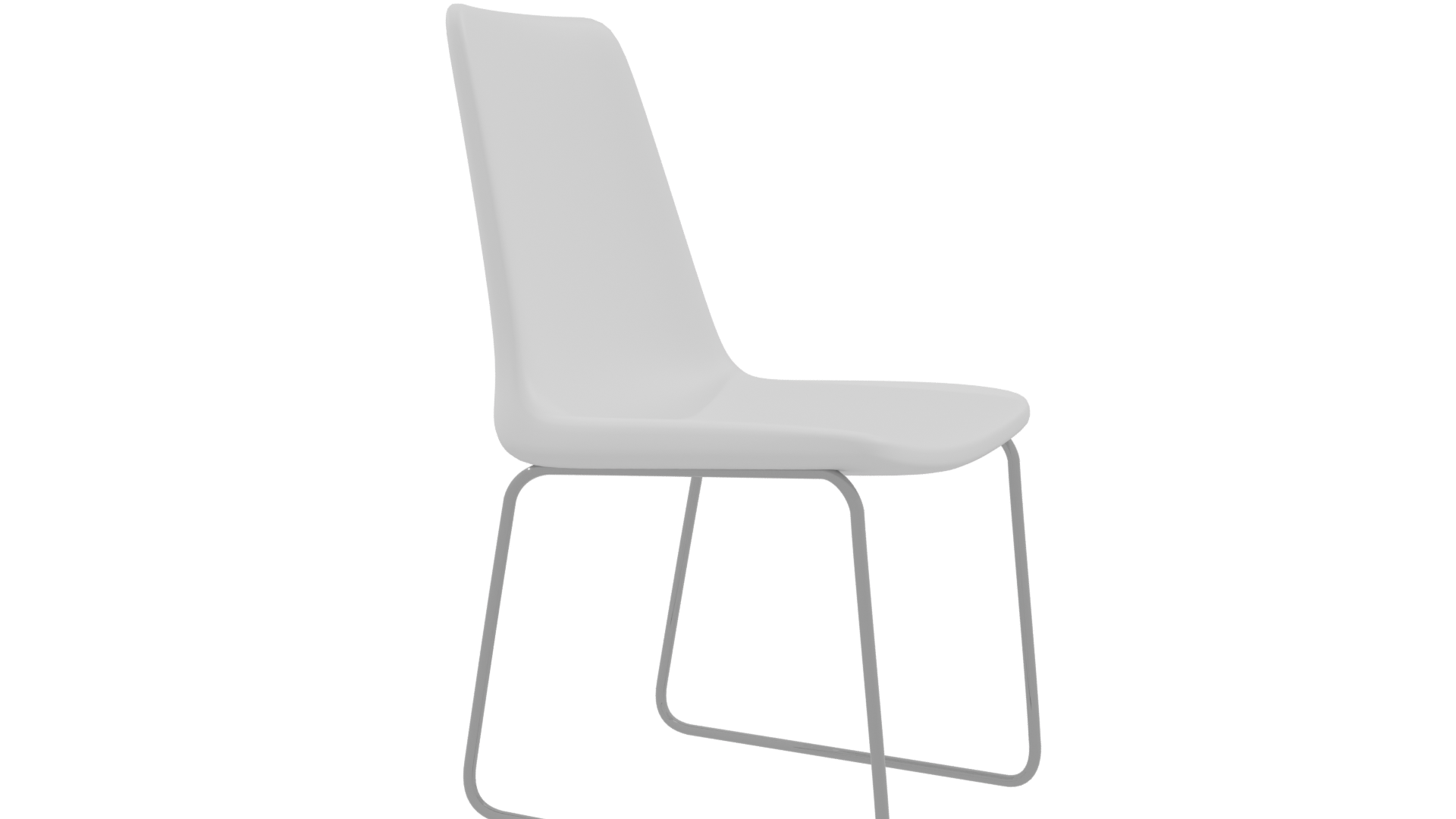 Minimalist White Chair Model - Professional 3D Model Render 9