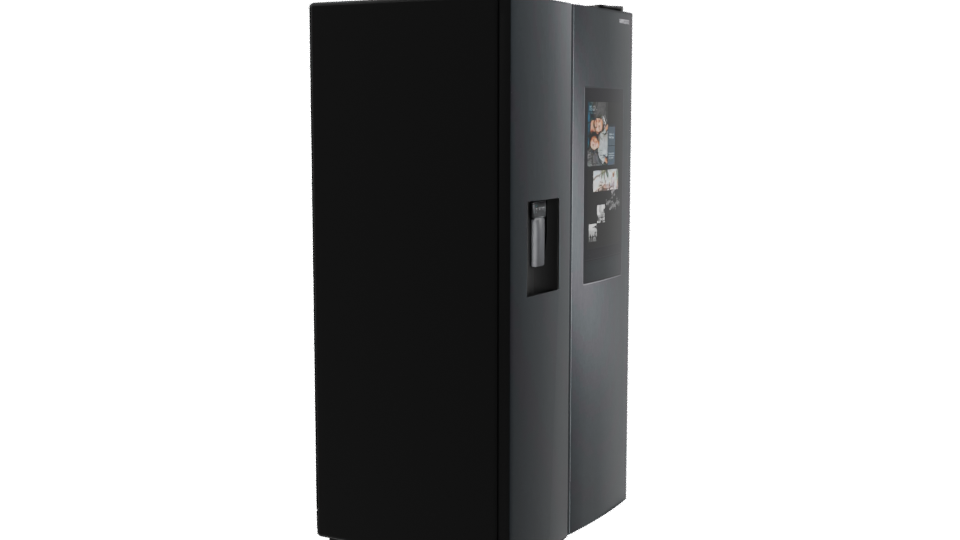 Sleek Black Refrigerator Model - Professional 3D Model Render 9