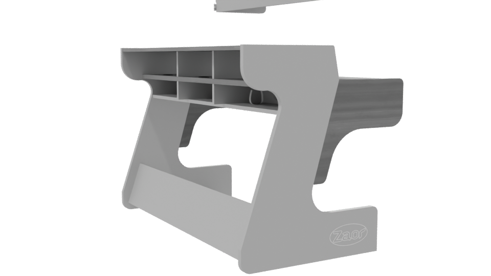 Minimalist Office Desk Model - Professional 3D Model Render 7