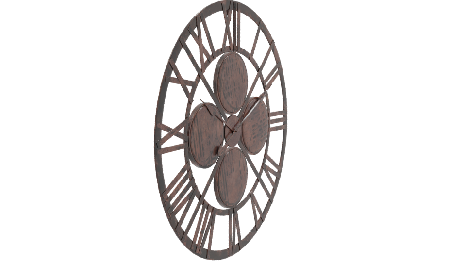 Stylish World Time Wall Clock - Professional 3D Model Render 9