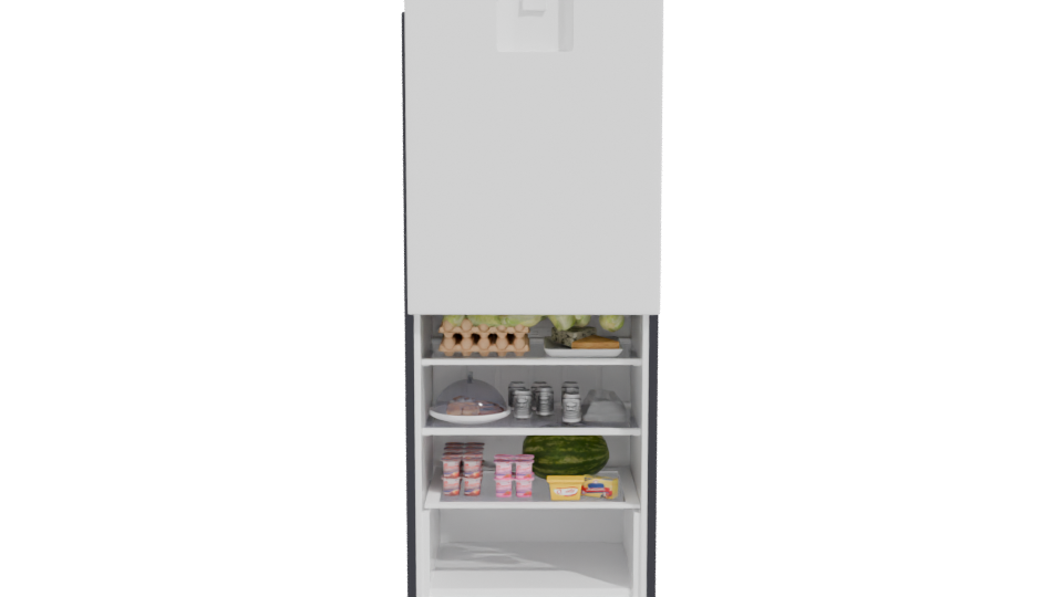 Sleek Black Refrigerator Model - Professional 3D Model Render 11