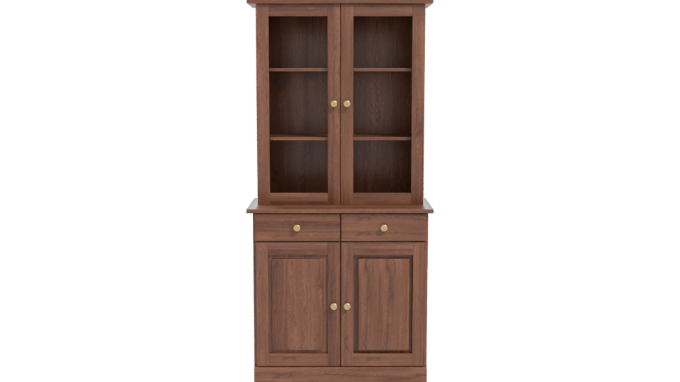 Stylish Wooden Display Cabinet 3D - Professional 3D Model Render 11