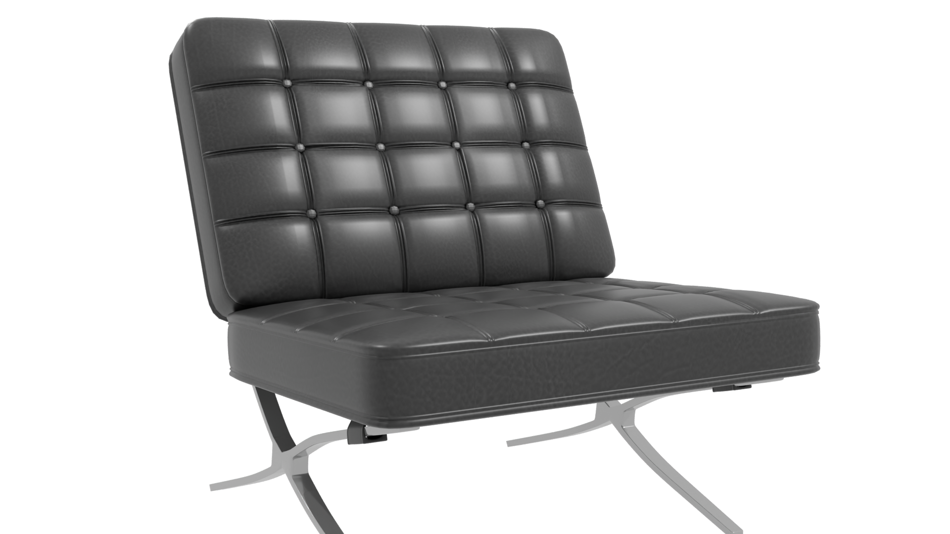 Stylish Black Minimalist Lounge Chair 3D Model - Professional 3D Model Render 10