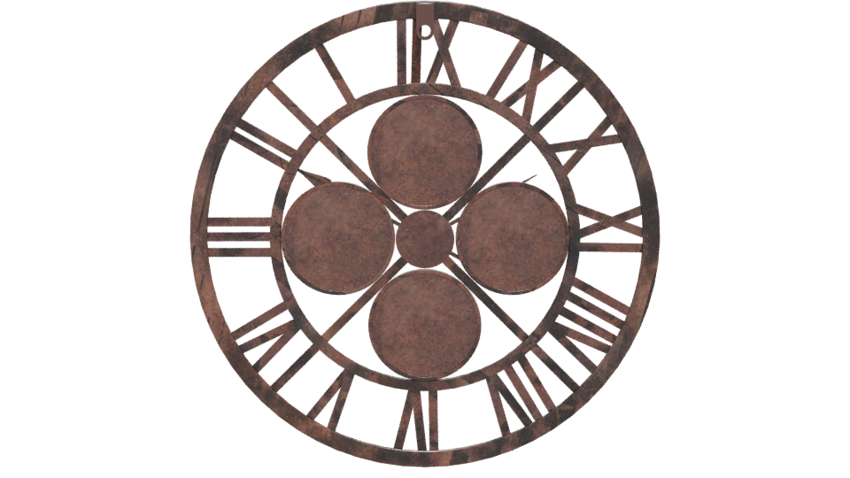 Stylish World Time Wall Clock - Professional 3D Model Render 5