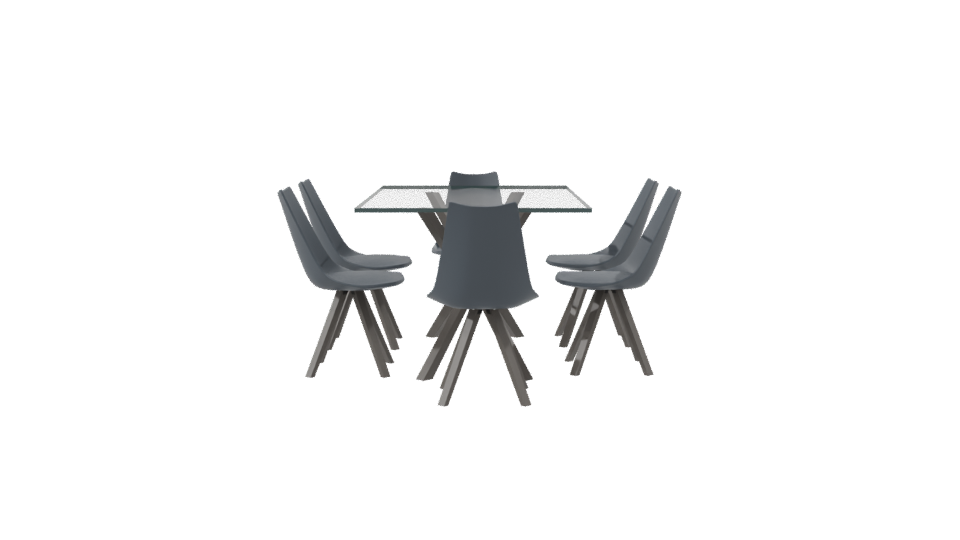 Glass Dining Table Set 3D - Professional 3D Model Render 8