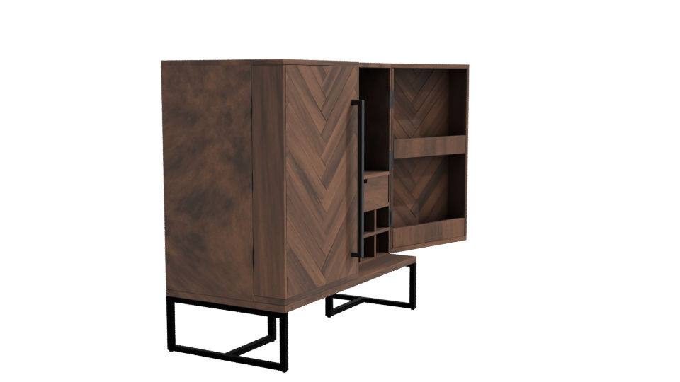 Rustic Wood Cabinet 3D Model - Professional 3D Model Render 9
