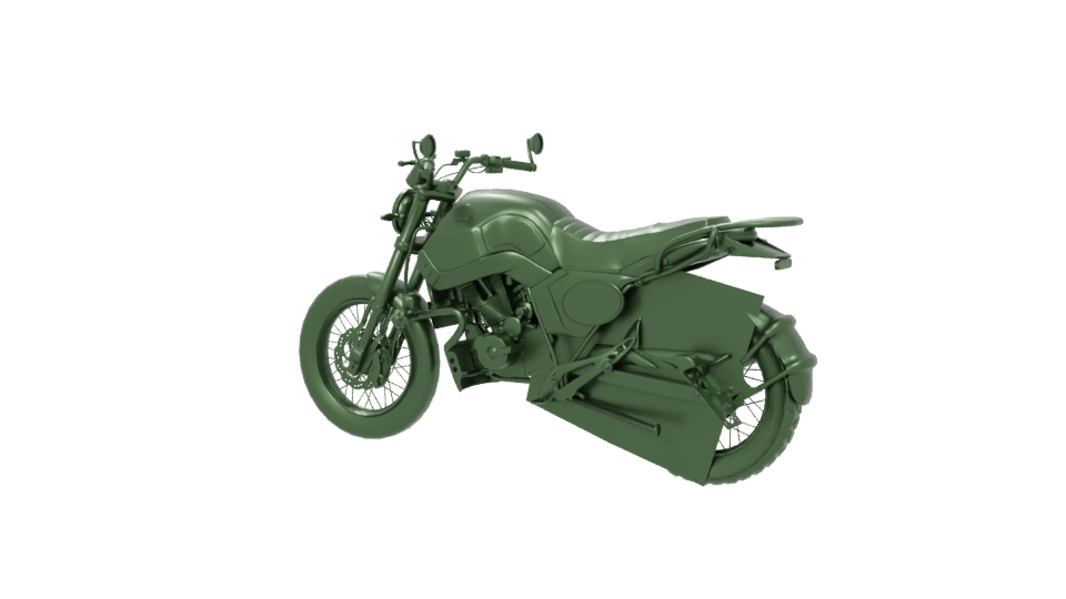 Stylized Motorcycle 3D Model - Professional 3D Model Render 6