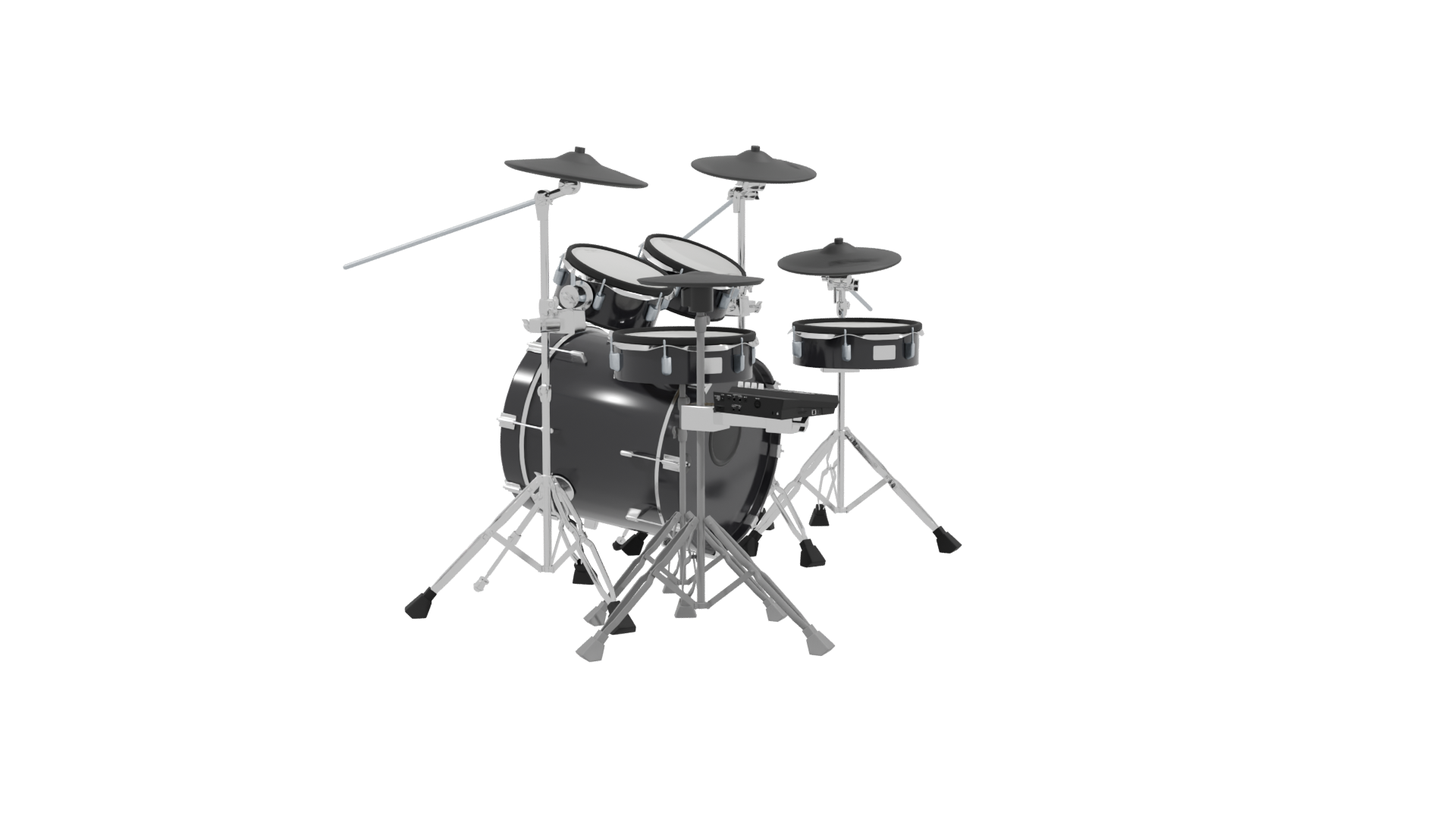 Realistic Drum Set 3D Model - Professional 3D Model Render 3