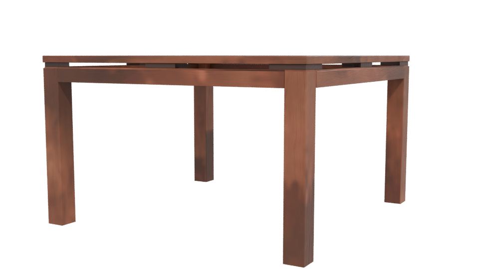 Vintage Square Wooden Table Model - Professional 3D Model Render 12