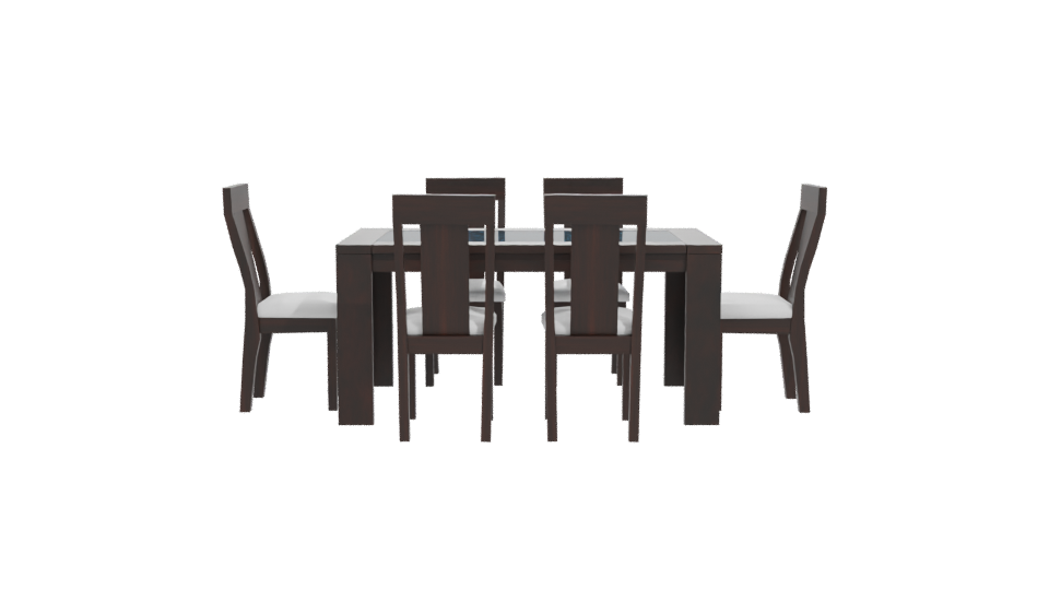 Elegant Modern Wooden Dining Table Set 3D Model - Professional 3D Model Render 11