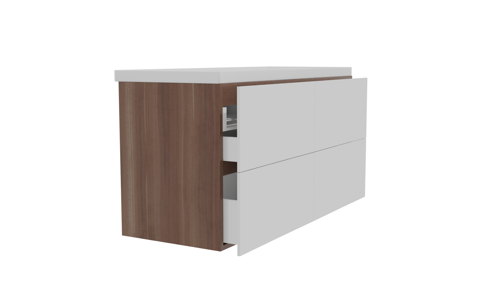 Contemporary Double Sink Vanity Model - Professional 3D Model Render 9