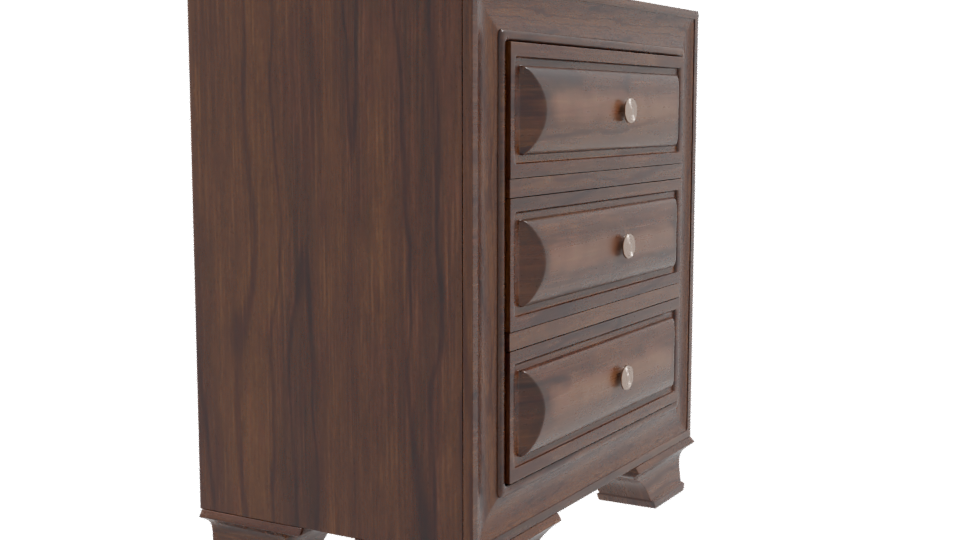 Classic Wooden Nightstand Model - Professional 3D Model Render 9