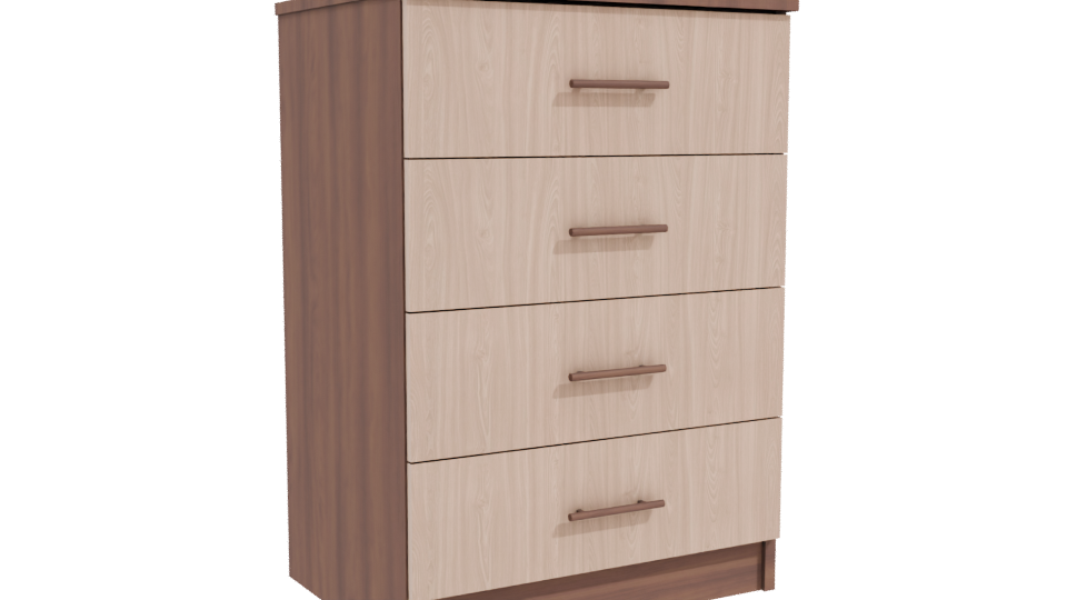 Contemporary Wooden Drawer Chest - Professional 3D Model Render 10