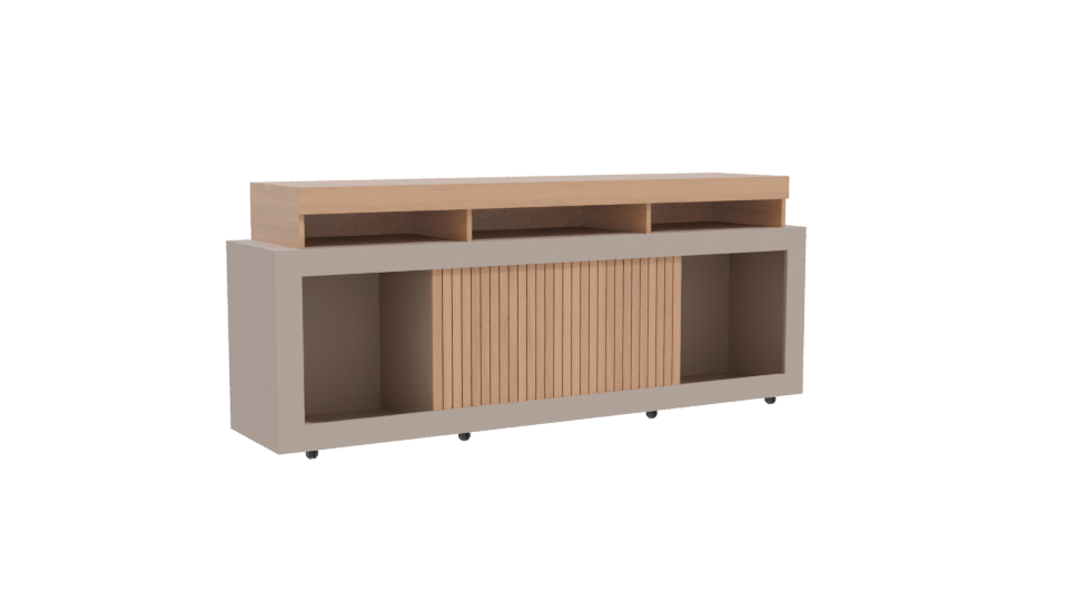 Contemporary Wooden Storage Console 3D Model - Professional 3D Model Render 10