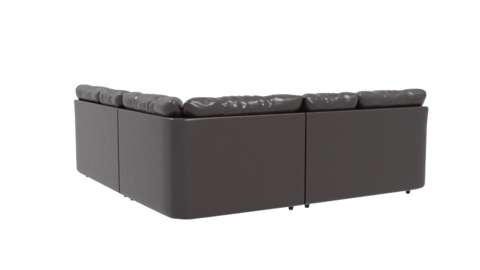 Modern L-Shaped Leather Sofa 3D Model - Professional 3D Model Render 4