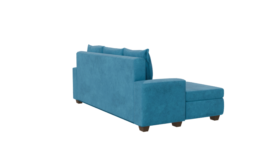 Stylish Blue Sofa 3D Model - Professional 3D Model Render 7