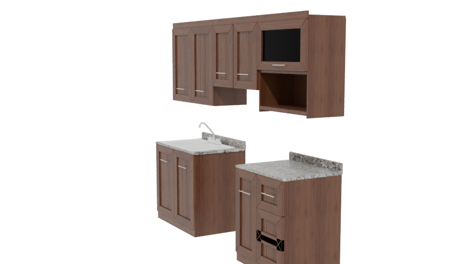 Stylish Kitchen Cabinet Set 3D - Professional 3D Model Render 13