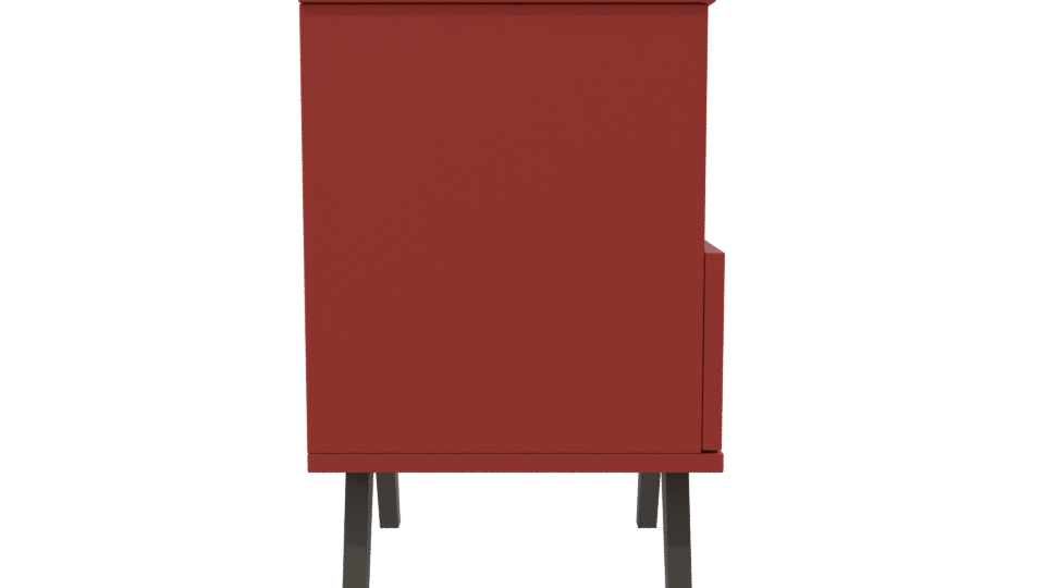 Stylish Red Nightstand 3D Model - Professional 3D Model Render 8