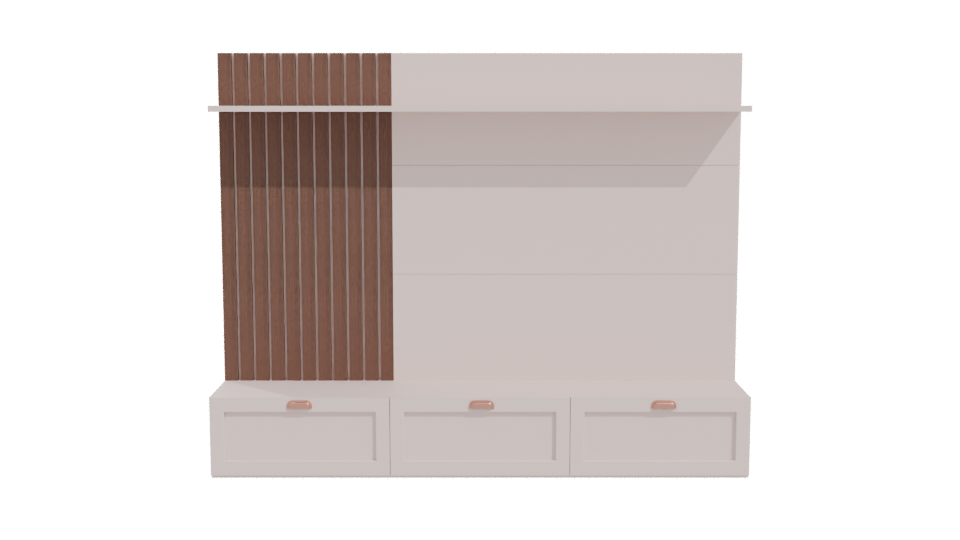 Modern Minimalist Wall Shelf Unit - Professional 3D Model Render 11