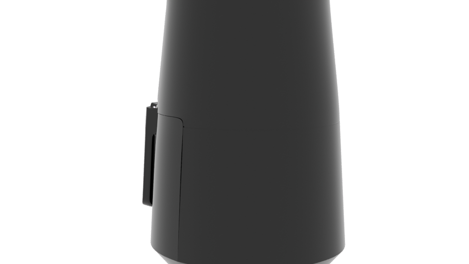 Sleek Black Air Fryer Model - Professional 3D Model Render 3