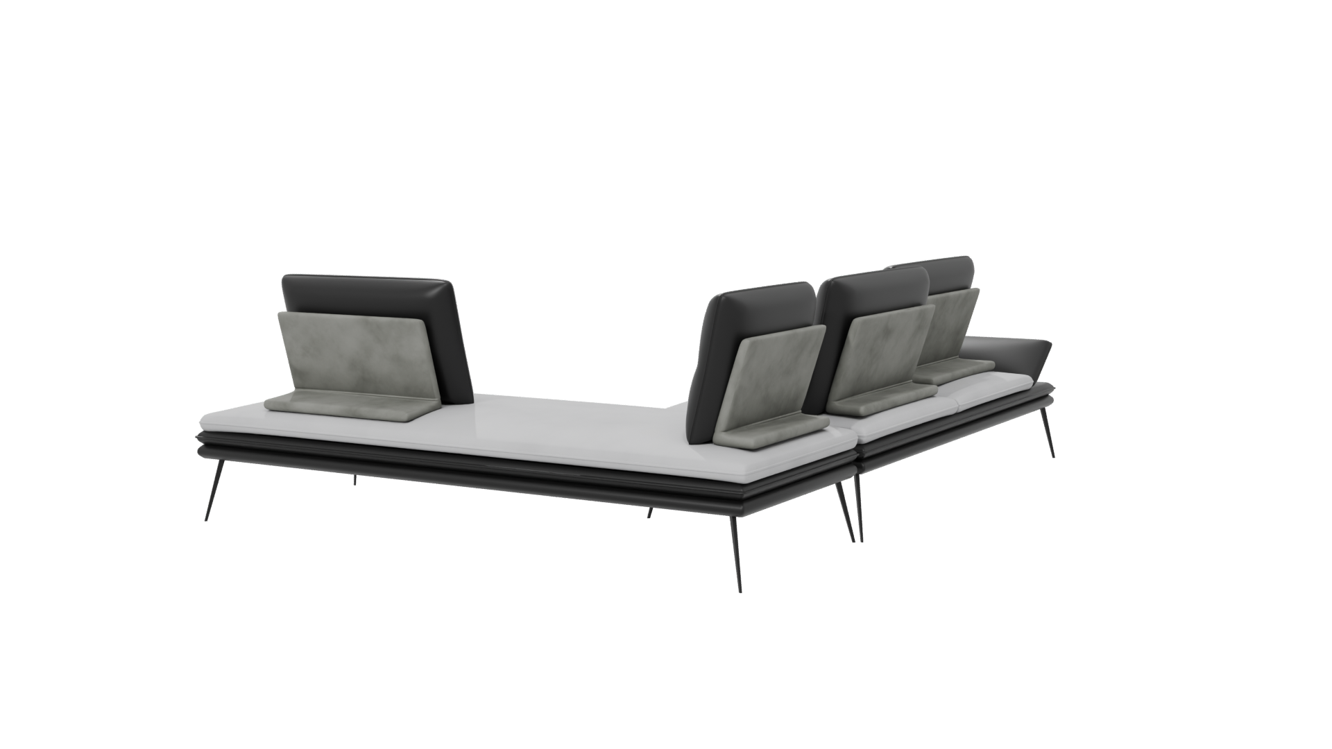 Contemporary L-Shaped Sofa 3D - Professional 3D Model Render 6