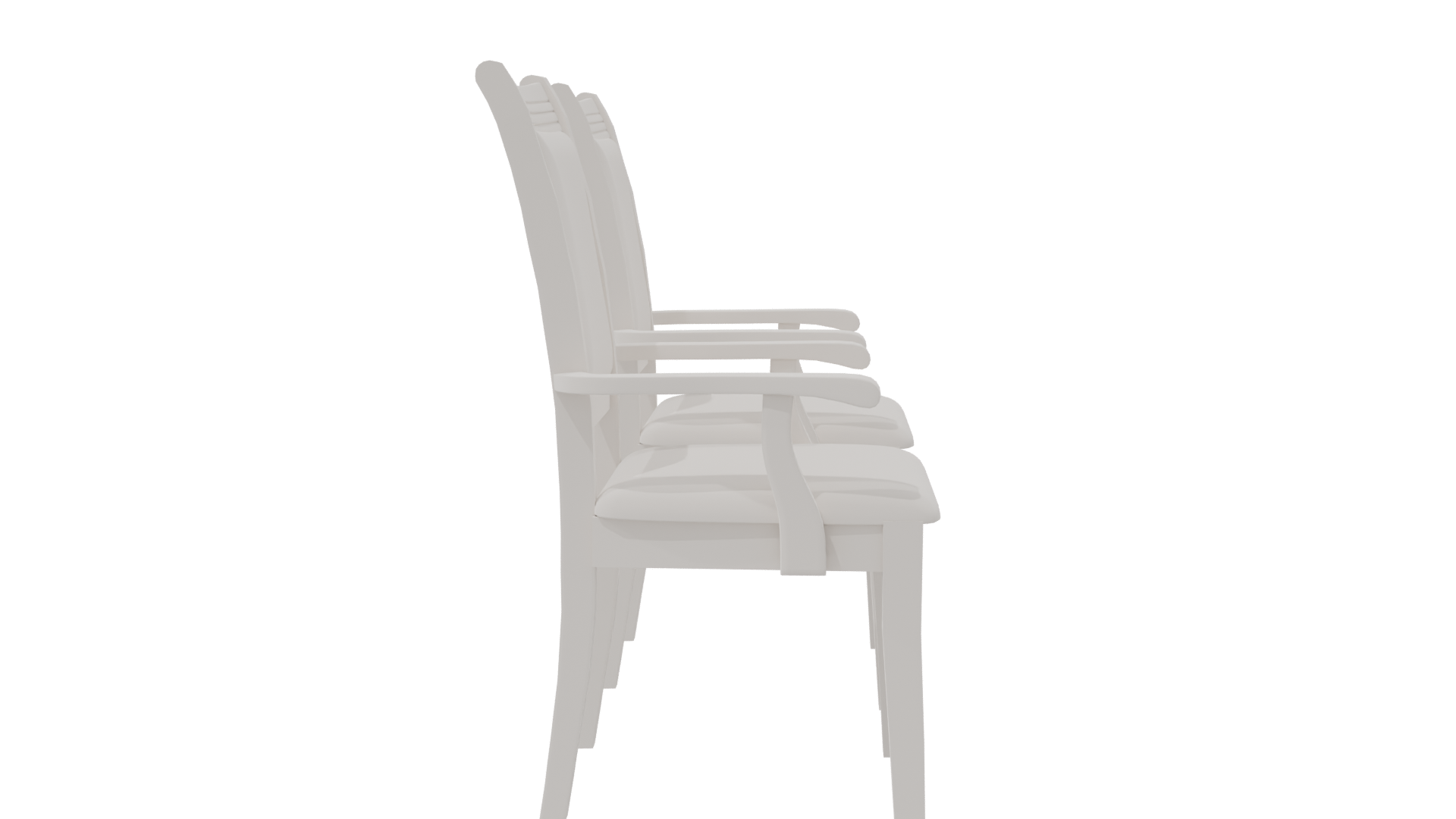 Elegant Black Upholstered Dining Chairs - Professional 3D Model Render 3