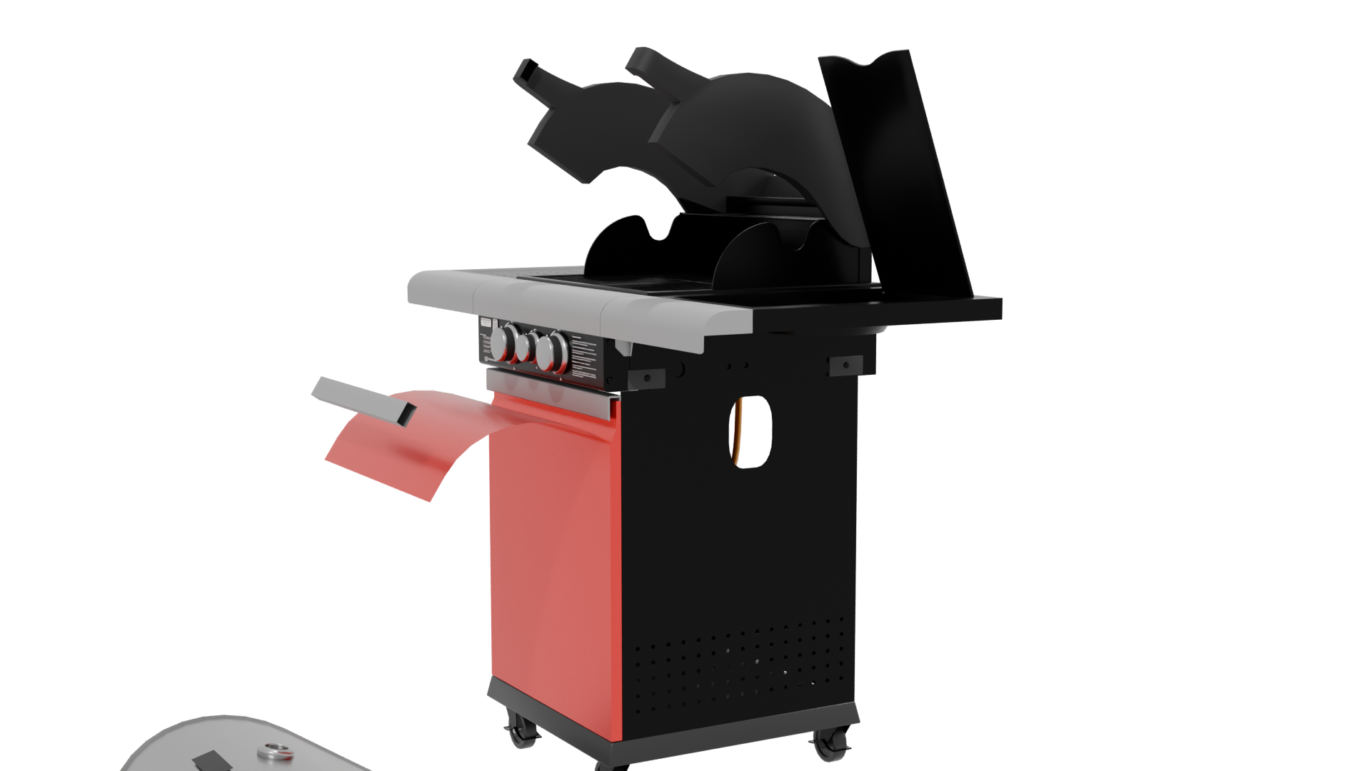 Sleek Outdoor Gas Grill 3D - Professional 3D Model Render 13