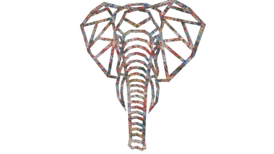 Stylized Geometric Elephant Model - Professional 3D Model Render 12