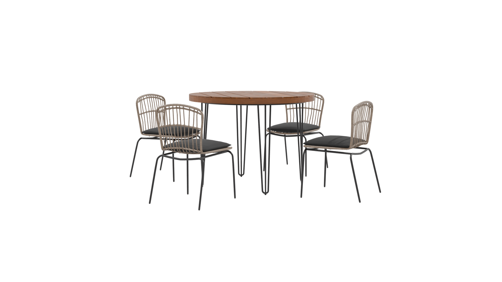 Stylish Round Dining Table Set - Professional 3D Model Render 9