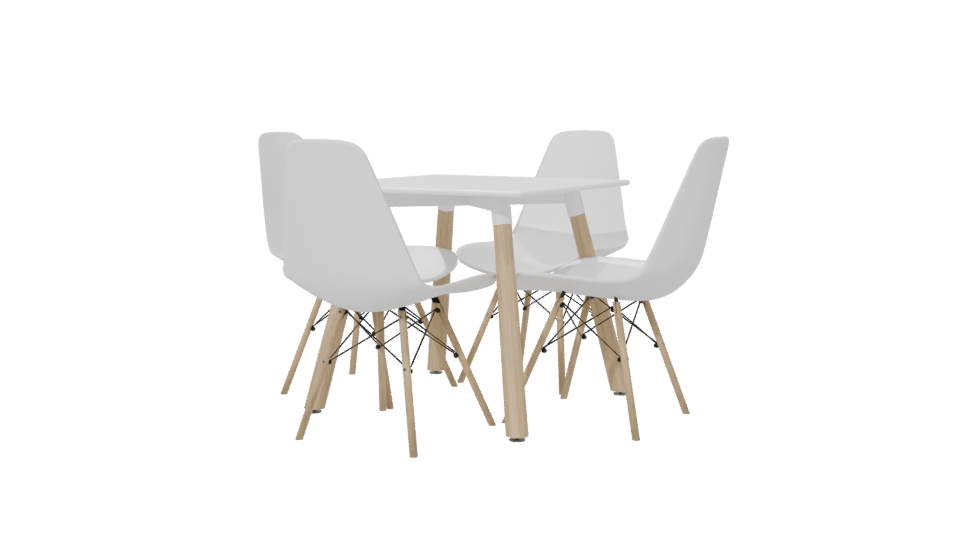 Stylish Minimalist Dining Set 3D - Professional 3D Model Render 6